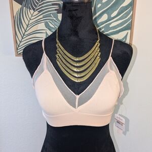 Free People Charlee Bralette Peach XS NWT